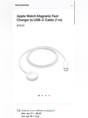 Apple Store White Braided Magnetic Fast Charging Cable with USB-C
